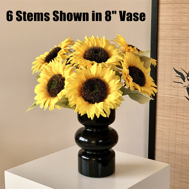 18 Inch Artificial Sunflower Stems 10 Pcs Silk Flowers for Floral Arrangements Bulk