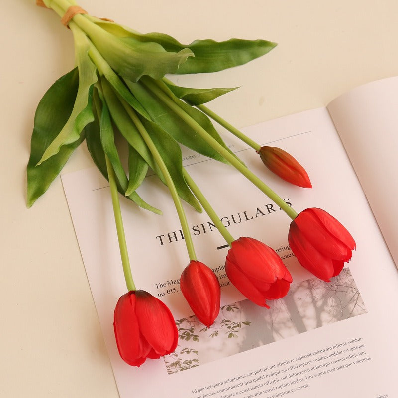10 Pcs Artificial Tulip Bouquet 12 Inch Real Touch Latex Flowers Bulk Wholesale
