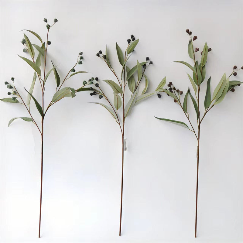 23.6 Inch Artificial Willow Eucalyptus Branches with Fruits, Autumn Colors, Bulk Floral Arrangement Stems