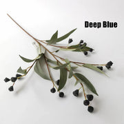 23.6 Inch Artificial Willow Eucalyptus Branches with Fruits, Autumn Colors, Bulk Floral Arrangement Stems