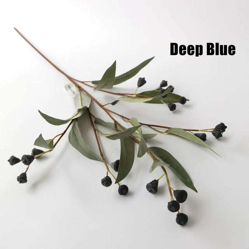 23.6 Inch Artificial Willow Eucalyptus Branches with Fruits, Autumn Colors, Bulk Floral Arrangement Stems