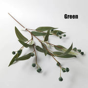23.6 Inch Artificial Willow Eucalyptus Branches with Fruits, Autumn Colors, Bulk Floral Arrangement Stems