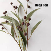 23.6 Inch Artificial Willow Eucalyptus Branches with Fruits, Autumn Colors, Bulk Floral Arrangement Stems