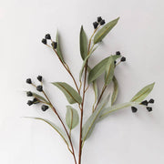 23.6 Inch Artificial Willow Eucalyptus Branches with Fruits, Autumn Colors, Bulk Floral Arrangement Stems