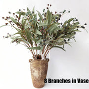 23.6 Inch Artificial Willow Eucalyptus Branches with Fruits, Autumn Colors, Bulk Floral Arrangement Stems