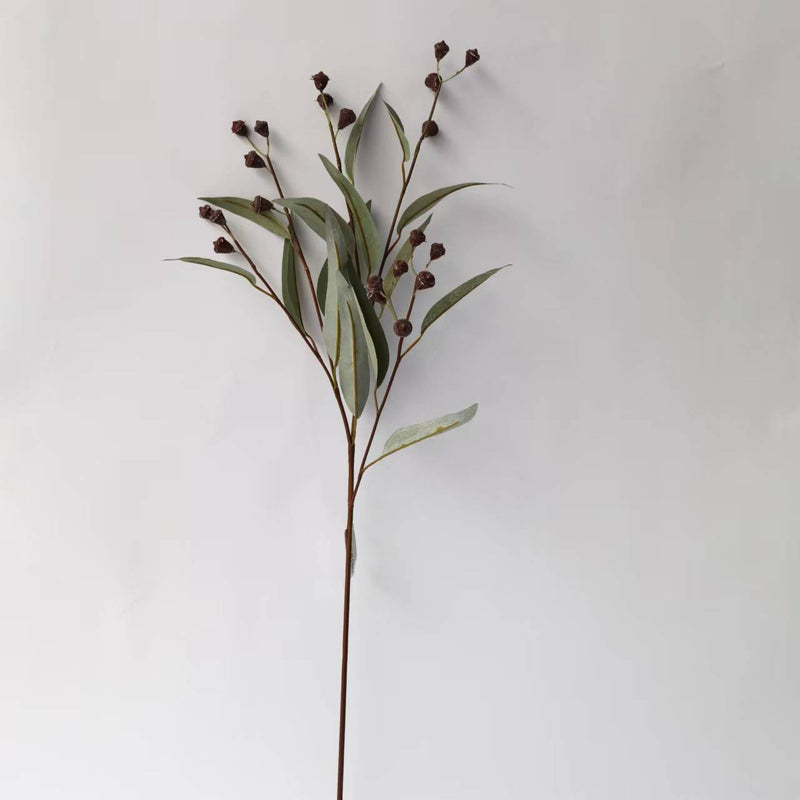 23.6 Inch Artificial Willow Eucalyptus Branches with Fruits, Autumn Colors, Bulk Floral Arrangement Stems