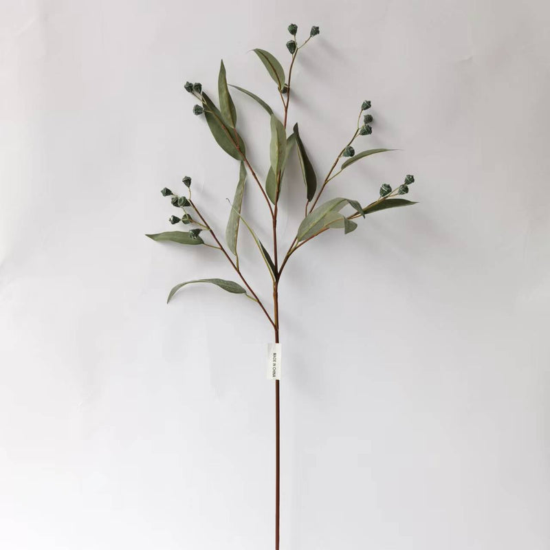 23.6 Inch Artificial Willow Eucalyptus Branches with Fruits, Autumn Colors, Bulk Floral Arrangement Stems