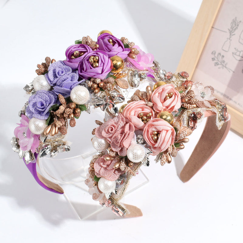 Artificial Floral Headband 10 Pcs DIY Holiday Costume Accessories Bulk Pack