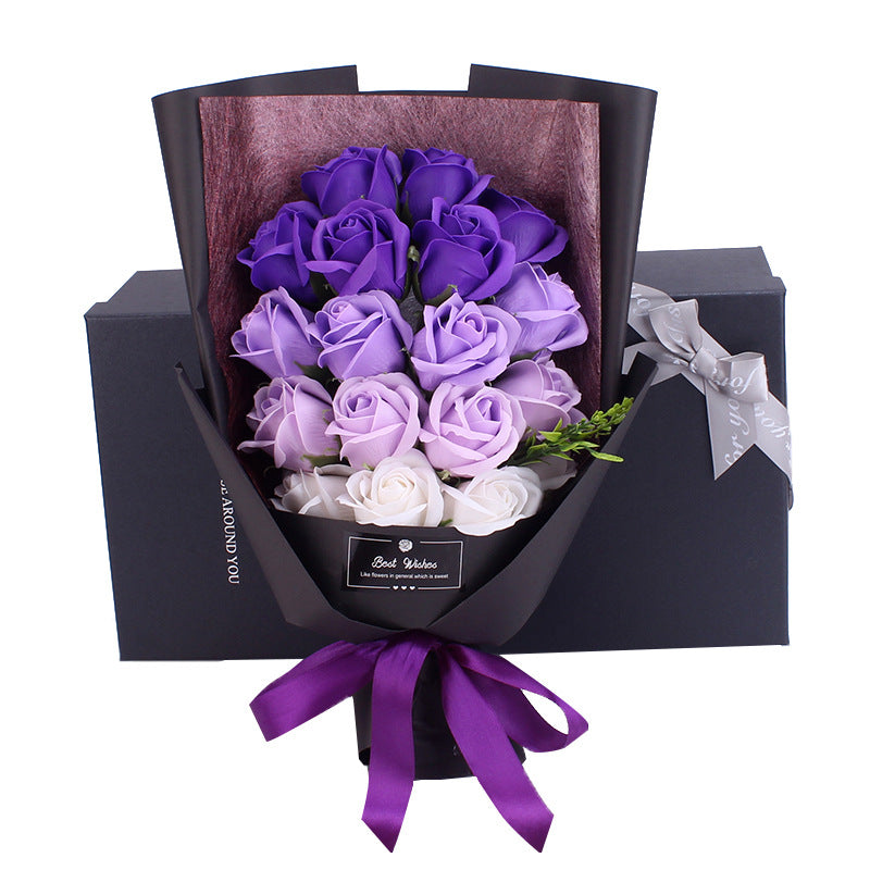 Artificial Soap Rose Flower Bouquet 12 Inch 10 Pcs Bulk Wholesale Gifts for Her