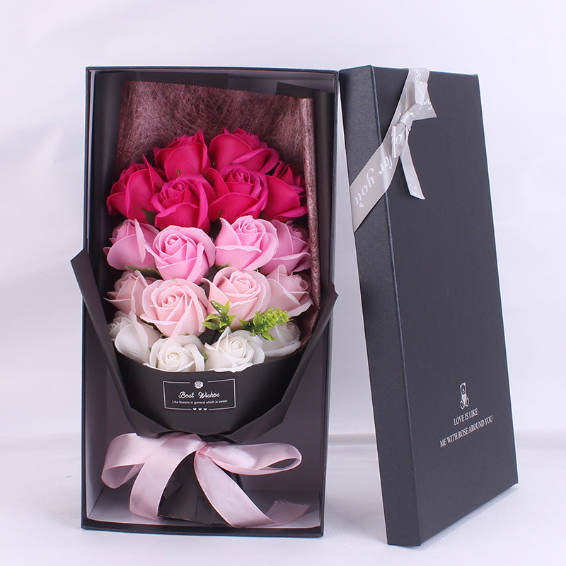 Artificial Soap Rose Flower Bouquet 12 Inch 10 Pcs Bulk Wholesale Gifts for Her