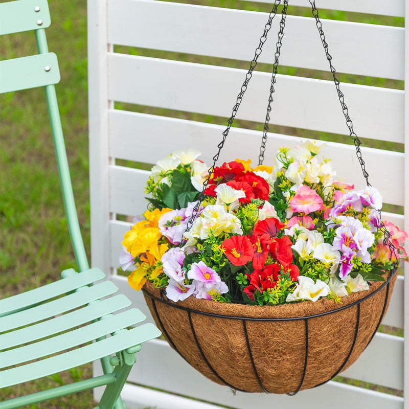 13 Inch Morning Glory Artificial Flowers Bush UV Resistant Outdoor Bulk Quantity