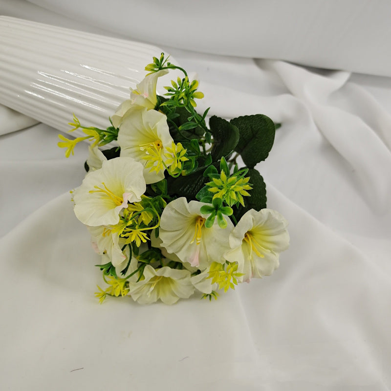 13 Inch Morning Glory Artificial Flowers Bush UV Resistant Outdoor Bulk Quantity