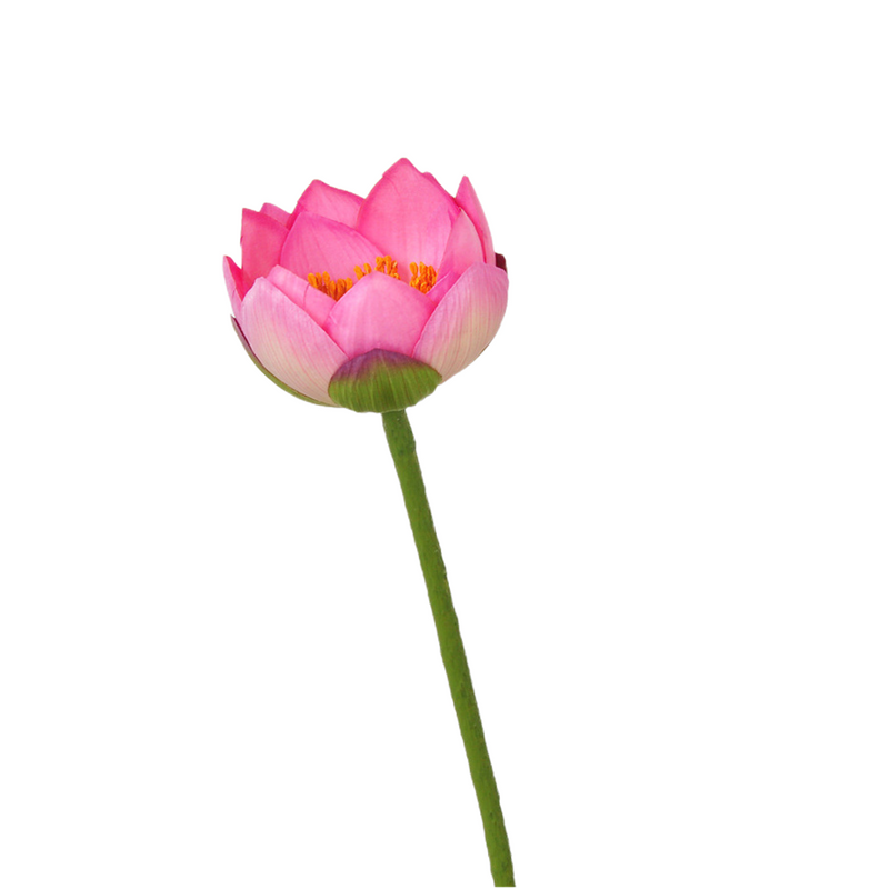 Lotus Lily Artificial Flower Stems with Leaf and Seedpod, Real Touch, Bulk Wholesale Quantity