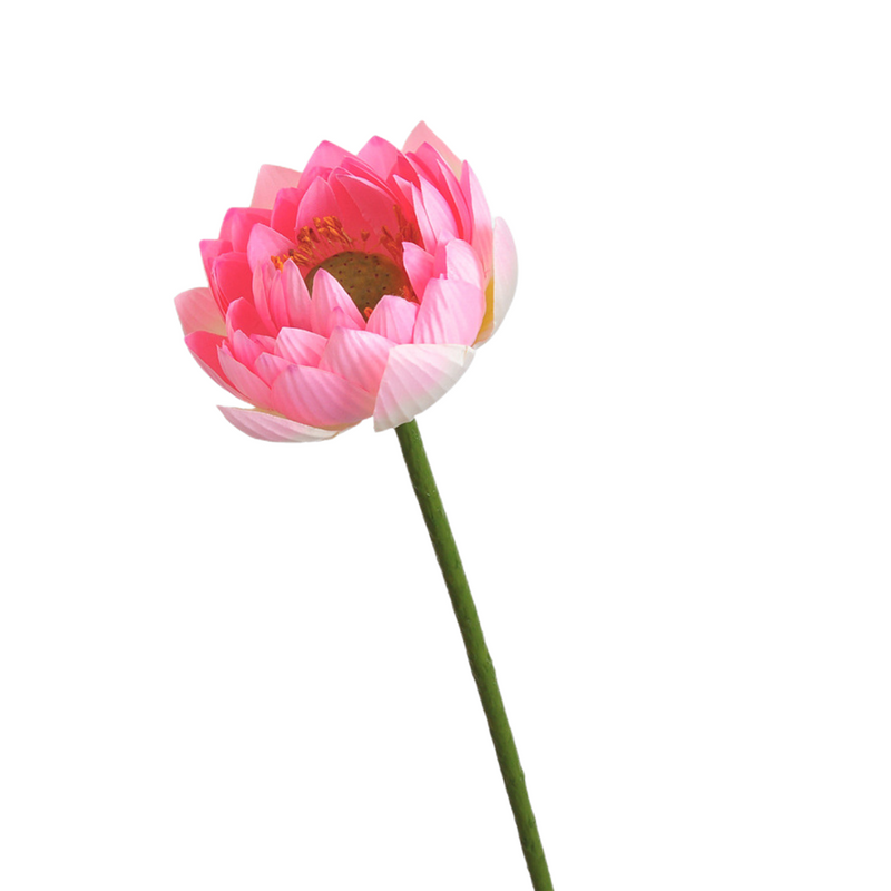 Lotus Lily Artificial Flower Stems with Leaf and Seedpod, Real Touch, Bulk Wholesale Quantity