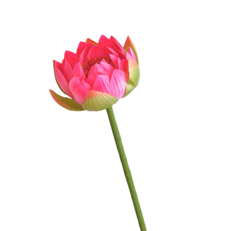 Lotus Lily Artificial Flower Stems with Leaf and Seedpod, Real Touch, Bulk Wholesale Quantity