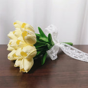 Tulip Artificial Flowers 50 Pcs Ivory Silk Bulk for Wedding Bouquets