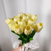 Tulip Artificial Flowers 50 Pcs Ivory Silk Bulk for Wedding Bouquets