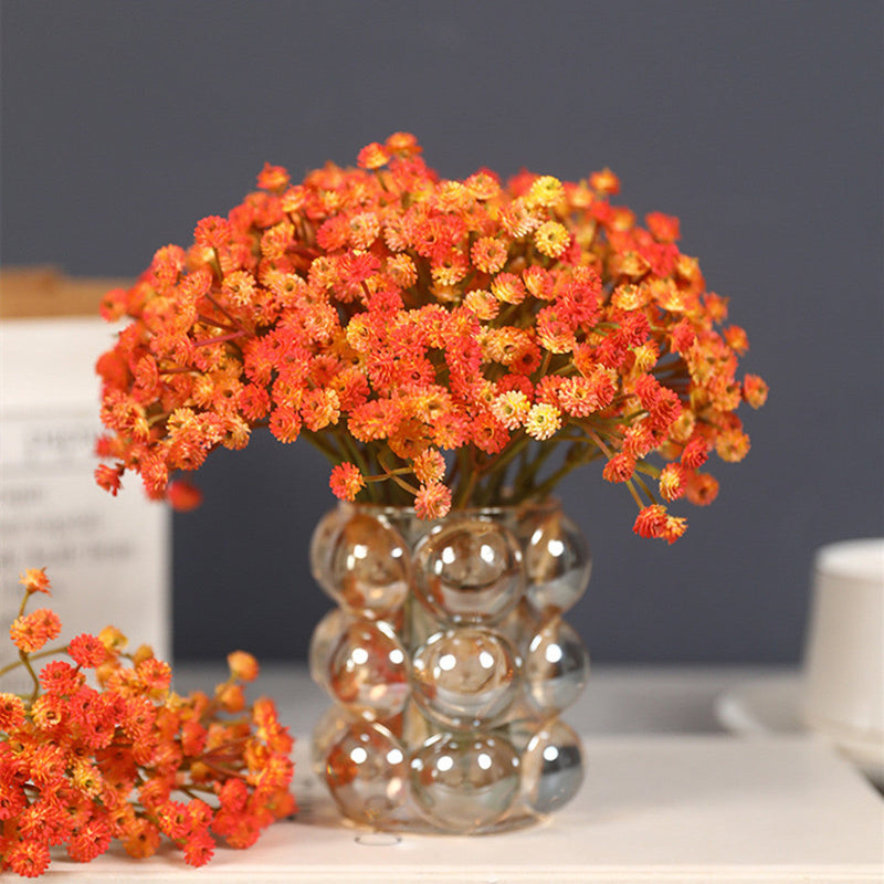 3 Pcs 9 Inch Artificial Baby's Breath Gypsophila Stems Bundle Retro Autumn Color for DIY Boutonnieres