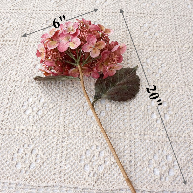 20 Inch Artificial Autumn Hydrangea Stems 10 Pcs Silk Flowers for Fall Winter Decor