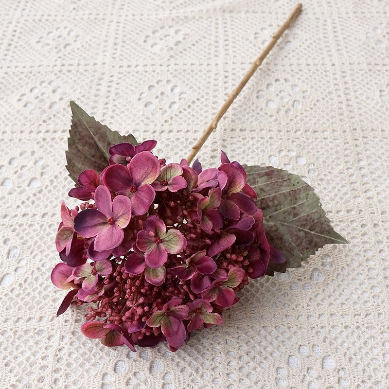 20 Inch Artificial Autumn Hydrangea Stems 10 Pcs Silk Flowers for Fall Winter Decor