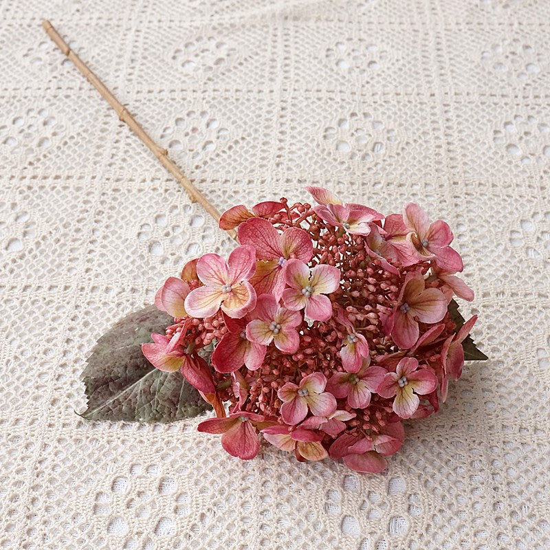 20 Inch Artificial Autumn Hydrangea Stems 10 Pcs Silk Flowers for Fall Winter Decor