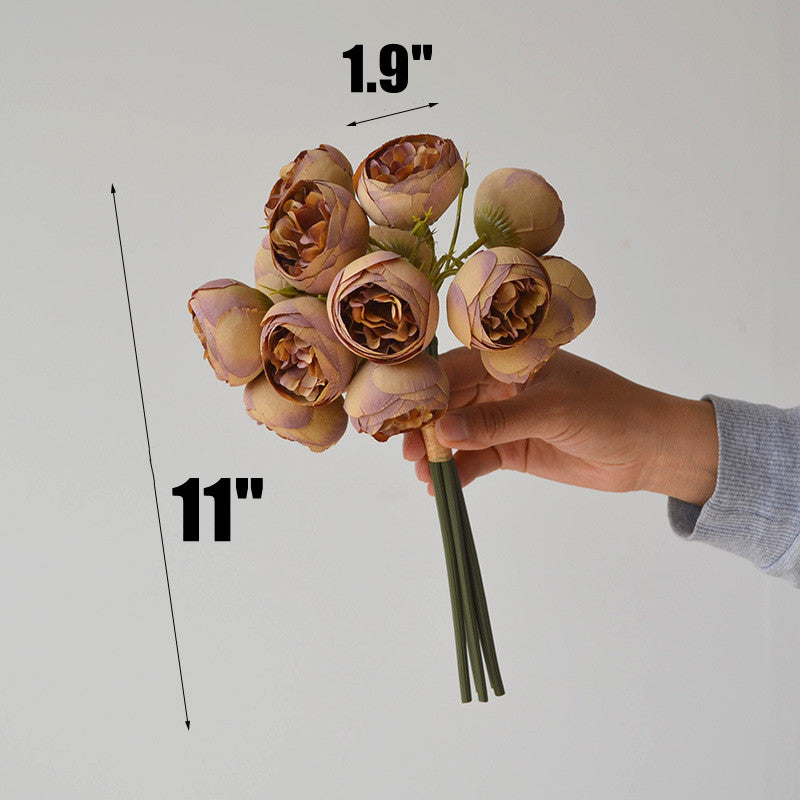 11 Inch Artificial Peony Buds Bouquet 10 Pcs Autumn Fall Colors for Wedding Centerpieces Home Decor Thanksgiving
