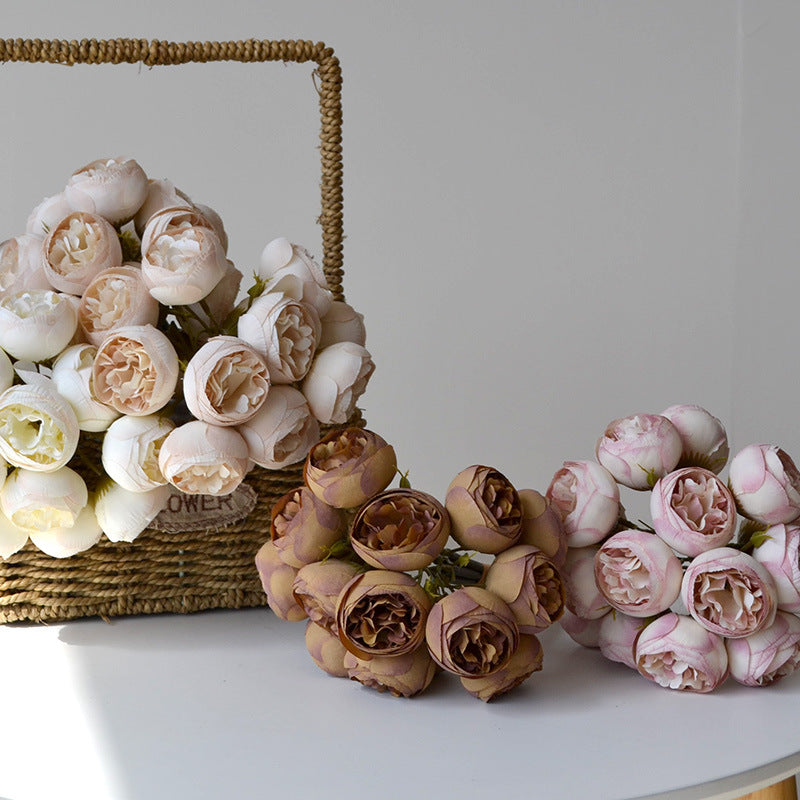 11 Inch Artificial Peony Buds Bouquet 10 Pcs Autumn Fall Colors for Wedding Centerpieces Home Decor Thanksgiving