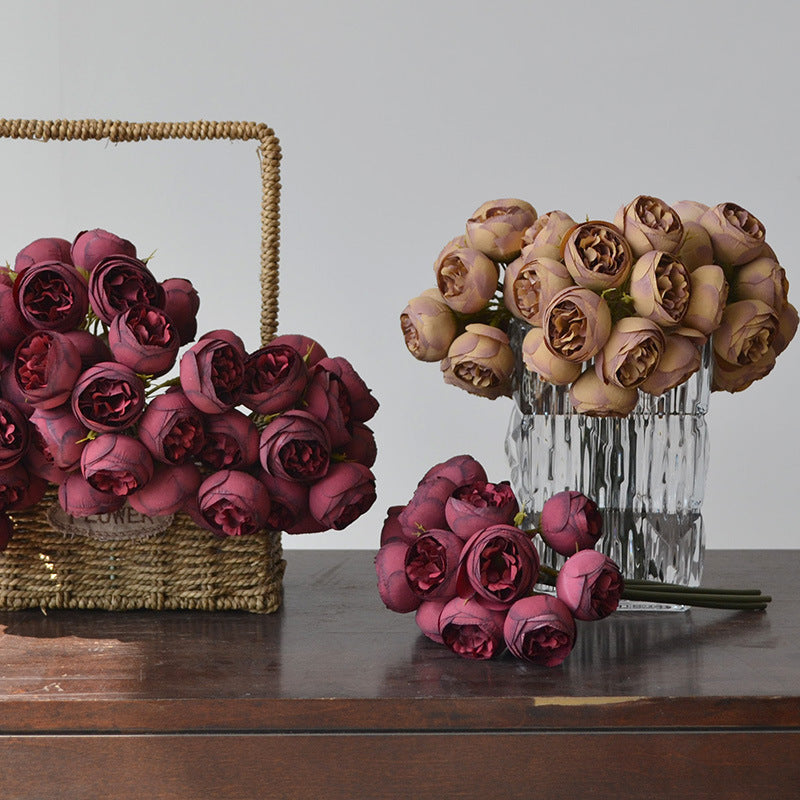 11 Inch Artificial Peony Buds Bouquet 10 Pcs Autumn Fall Colors for Wedding Centerpieces Home Decor Thanksgiving