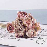 Silk Ranunculus Bouquet 12 Inch 10 Pcs Artificial Flowers Wedding Engagement Centerpieces Home Decor