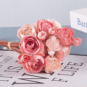 Silk Ranunculus Bouquet 12 Inch 10 Pcs Artificial Flowers Wedding Engagement Centerpieces Home Decor
