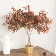 27 Inch Artificial Eucalyptus Leaves Stems Branches 27" Bulk Faux Fall Greenery Plant