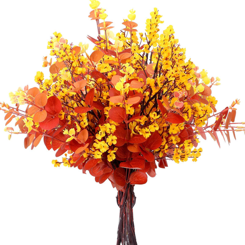 18 Inch Artificial Gypsophila Bouquet, Autumn Colors, Bulk Floral Arrangement, 10 Stems