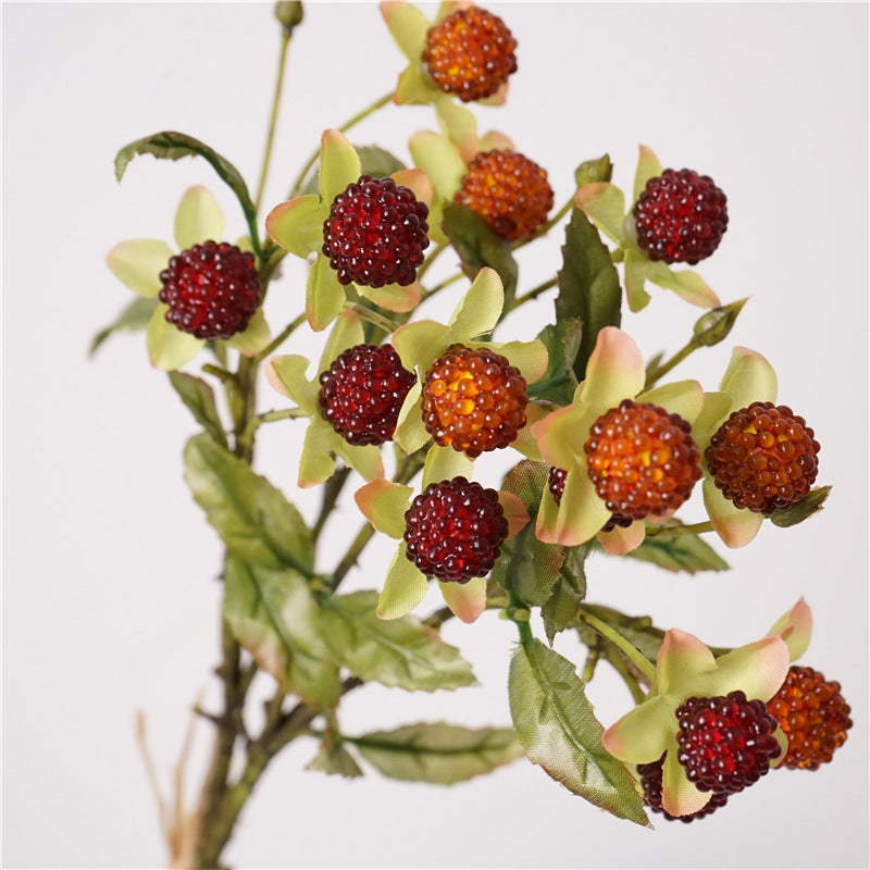18 Inch Autumn Toned Raspberry Berry Stems, 18 Pcs Fall Winter Artificial Decorative Bundles for Centerpieces and Home Decor