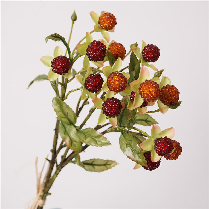 18 Inch Autumn Toned Raspberry Berry Stems, 18 Pcs Fall Winter Artificial Decorative Bundles for Centerpieces and Home Decor