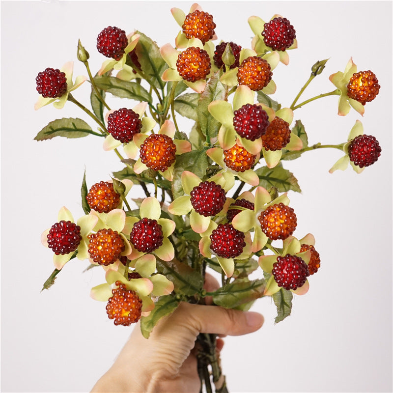 18 Inch Autumn Toned Raspberry Berry Stems, 18 Pcs Fall Winter Artificial Decorative Bundles for Centerpieces and Home Decor