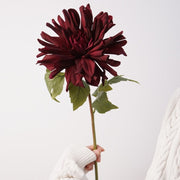 23.6 Inch Artificial Silk Dahlia Stem - Real Touch Lifelike Flower for Wedding and Home Decor