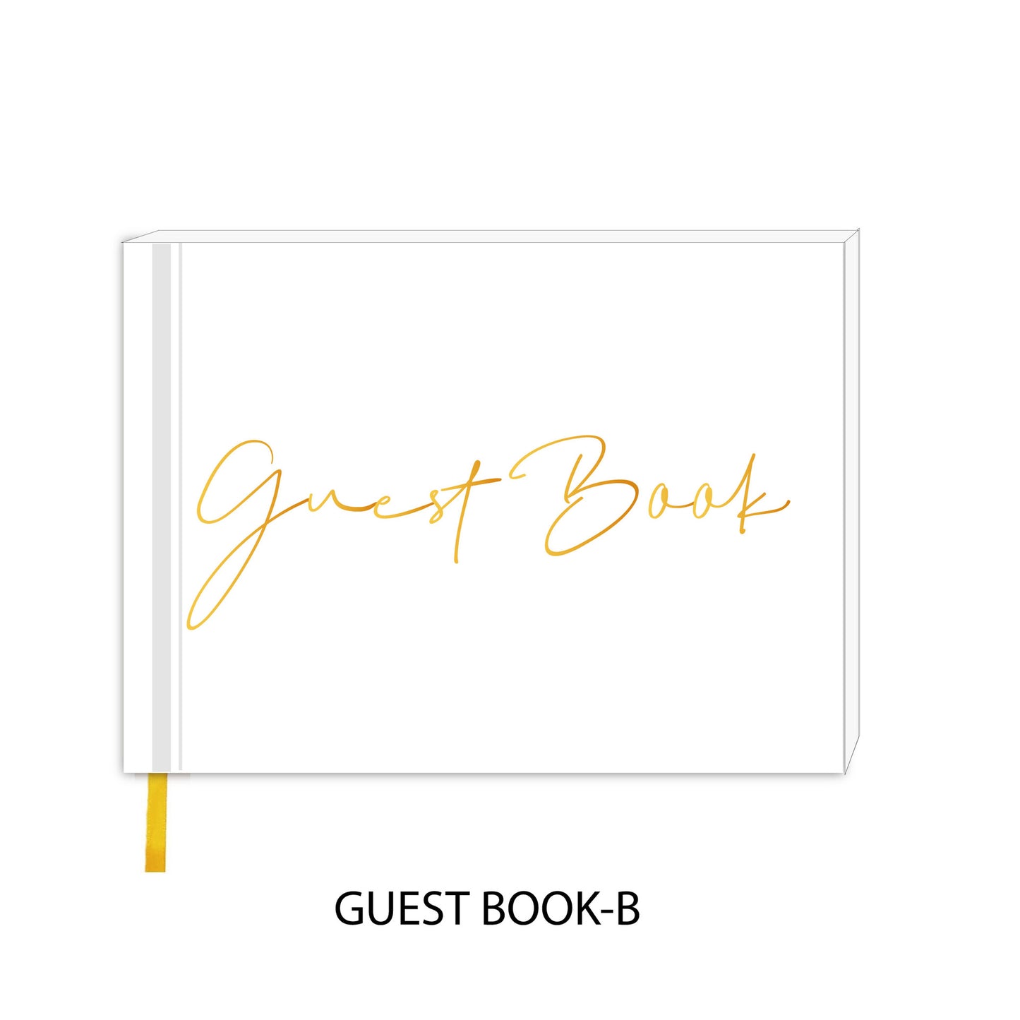 Minimalist Wedding Guest Book - Spiral Bound with Gold Foil 120 Pages
