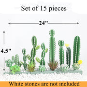 10 Pcs Artificial Cactus Stems Bulk Set Faux Succulent Plants for Landscaping