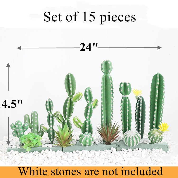 10 Pcs Artificial Cactus Stems Bulk Set Faux Succulent Plants for Landscaping