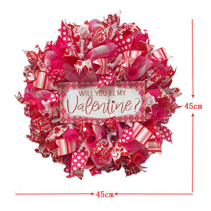 Valentine's Day Faux Forsythia Wreaths (6 Styles/Sizes) - Pink & Red Romantic Decor