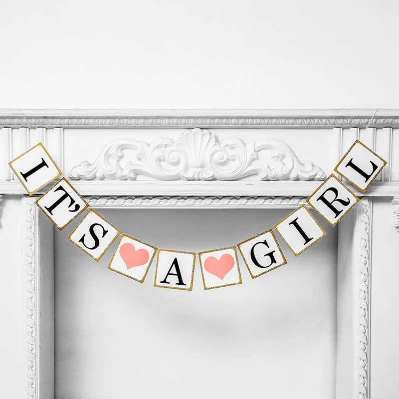 Baby Gender Reveal Banner Party Garland for Baby Shower Decor