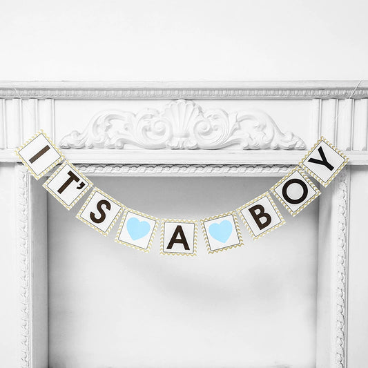 Baby Gender Reveal Banner Party Garland for Baby Shower Decor