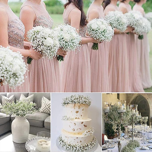 23.6 Inch Baby's Breath Artificial Flowers 10 Pcs Real Touch Silk Stems for Crafts DIY Wedding Party Home Garden Office