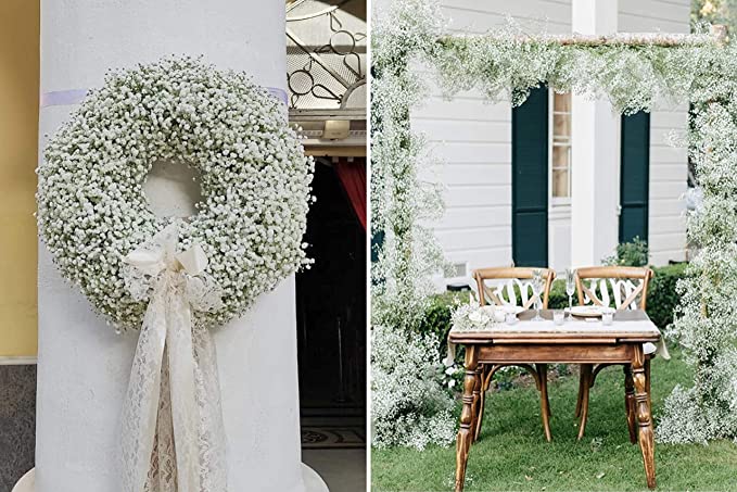 23.6 Inch Baby's Breath Artificial Flowers 10 Pcs Real Touch Silk Stems for Crafts DIY Wedding Party Home Garden Office