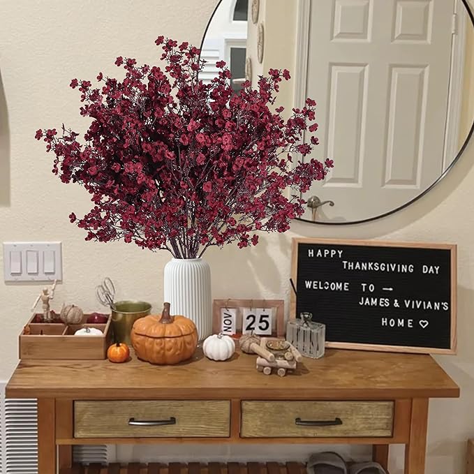 19 Inch Silk Faux Baby's Breath Artificial Flowers for DIY Bouquets and Home Decor
