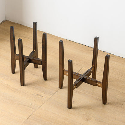 Bamboo Adjustable Indoor Plant Stand - Walnut Finish (Fits 7.9-11.8 Inch Planters)