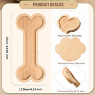 Bamboo Pet-Themed Serving Trays - Dog Paw & Bone Shapes for Snacks, Cheese & Baby Food
