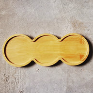 Bamboo Plant Saucer & Ceramic Succulent Pots - Leakproof Trays for Indoor Gardening, Multiple Sizes