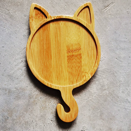 Bamboo Plant Saucer & Ceramic Succulent Pots - Leakproof Trays for Indoor Gardening, Multiple Sizes