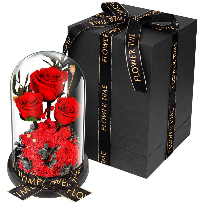 10 Pcs Preserved Rose Stems Bulk Valentines Day Gifts for Her - Beauty and The Beast Theme